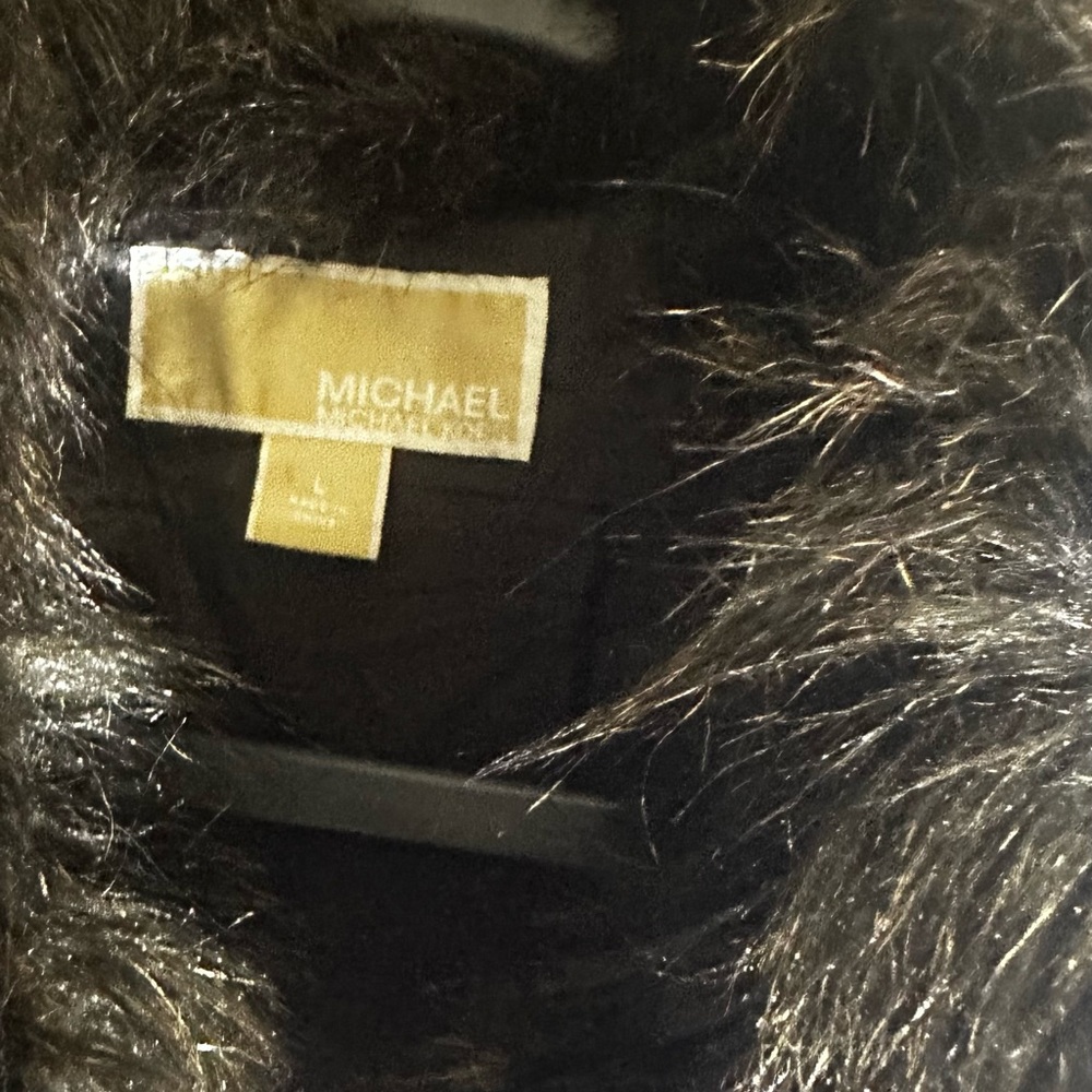 Michael kors Faux Fur Vest in Black and Gray - Picture 3 of 8
